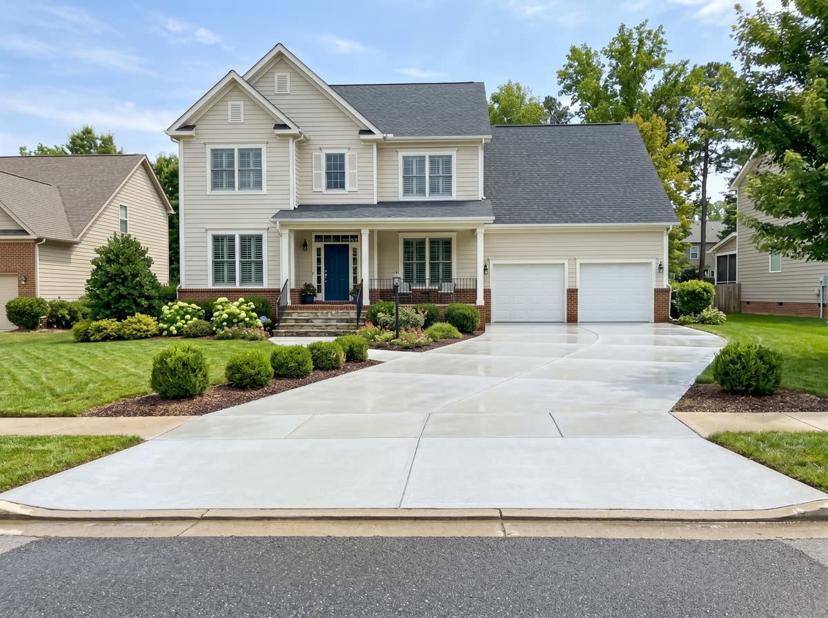 Driveway after pressure washing
