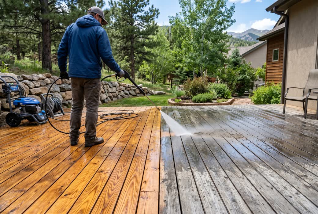 Deck and fence restoration cleaning